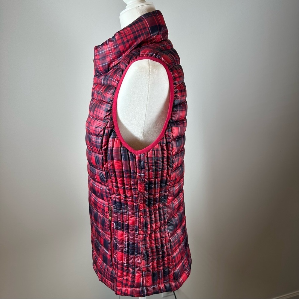 Tommy Hilfiger Red Plaid Packable Lightweight Puffer Vest Size S - Picture 7 of 13